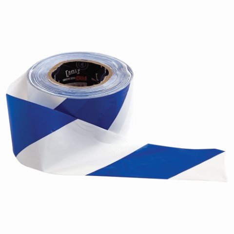 TAPE BARRIER 75MM X 100M BLUE/WHITE